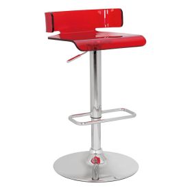 Rania Adjustable Stool (1Pc) in Red & Chrome YF