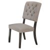 Bernard Side Chair (Set-2); Fabric & Weathered Gray Oak (2Pc/1Ctn)