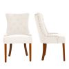 LYHome Mordern Fabric Dining Chairs;  2-Pcs Set;  Iceam cream white