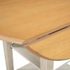 Farmhouse Round Kitchen Dining Table with Drop Leaf and 2-tier Shelves for Small Places