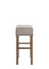 Martha II Counter Height Stool (Set-2) in Tan Linen & Weathered Oak 70833