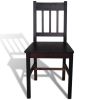 Dining Chairs 2 pcs Dark Brown Pinewood