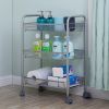 3 Layers Removable Storage Cart, Honeycomb Mesh Style,Gap Kitchen Slim Slide Out Storage Tower Rack with Wheels, Cupboard with Casters RT