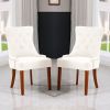 LYHome Mordern Fabric Dining Chairs;  2-Pcs Set;  Iceam cream white