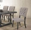 Bernard Side Chair (Set-2); Fabric & Weathered Gray Oak (2Pc/1Ctn)