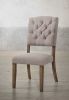 Bernard Side Chair (Set-2) in Cream Linen & Weathered Oak