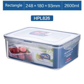 Plastic Fresh-keeping Lunch Box Sealed Food Refrigerator Storage Box Bento Box Microwaveable (Model: HPL826-2600ML)