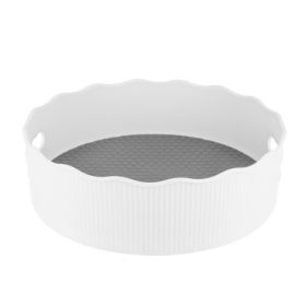 Seasoning Turntable Rack Rotating Condiment Storage Tray Countertop Seasoning Organizer (Color: White, size: small)