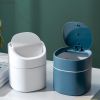 Desktop Mini Trash Can Pressing Cover Dustbin Home Plastic Waste Bin Office Small Garbage Basket Sundries Barrel Cleaning Tools