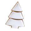 Creative Christmas tree ceramic snack plate with bamboo plate Christmas tree shaped plate dessert fruit plate candy plate cross-border exclusive suppl