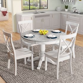 Home, Garden & ToolsFurnitureKitchen & Dining RoomTable & Chair Sets (Color: White)