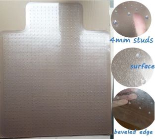 Direct Wicker Office Chair Mat for Carpet Lip Shape (Color: Clear)