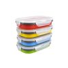 Lunch Box Collapsible Silicone Food Storage with Fork Spoon Expandable Eco Lunch Bento Box BPA-Free Dishwasher Freezer Microwave Safe