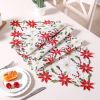 Manufacturer sells Christmas embroidered table flag table cloth table cloth hollowed out multi-purpose towel new polyester dining mat