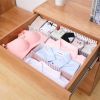 Drawer Dividers Organizer 4 Pack, Adjustable Grid Drawer Separators for Socks Underwear Makeup Storage