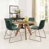 Modern Dining Chairs Set of 2;  Velvet Upholstered Side Chairs with Golden Metal Legs for Dining Room Furniture