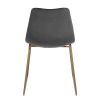 Modern Dining Chairs Set of 2;  Velvet Upholstered Side Chairs with Golden Metal Legs for Dining Room Furniture