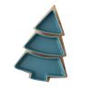 Creative Christmas tree ceramic snack plate with bamboo plate Christmas tree shaped plate dessert fruit plate candy plate cross-border exclusive suppl